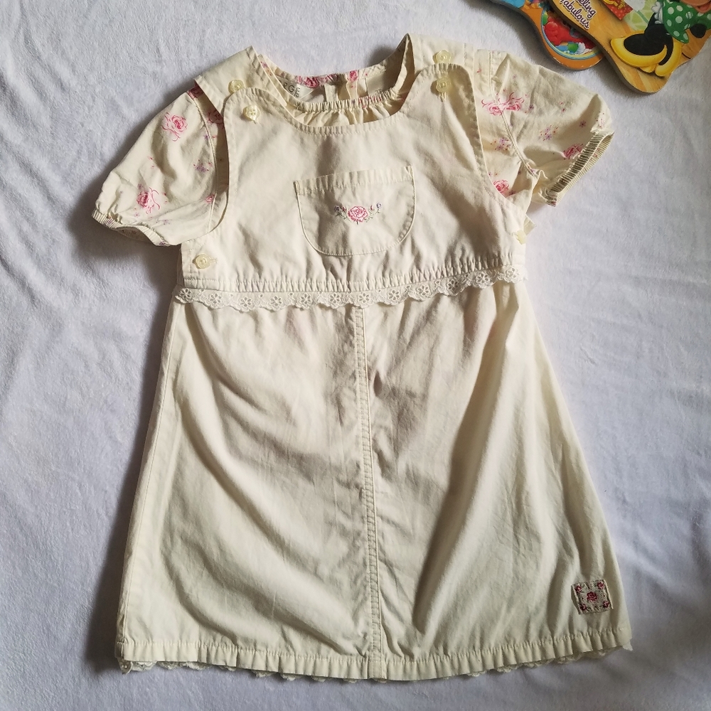 George Pinafore Dress sz 4T with Top sz 3T